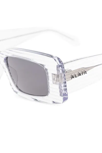 Alaïa Rectangle-frame Sunglasses In White
