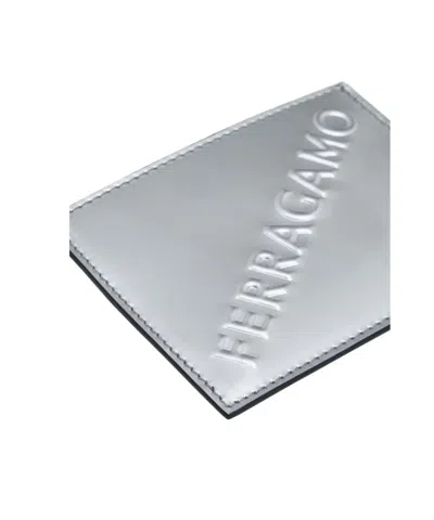 Ferragamo Logo Embossed Cardholder In Gray