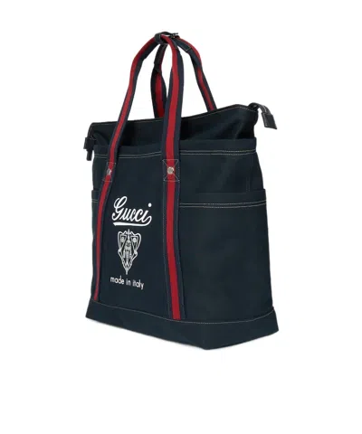 Gucci Medium Printed Canvas Bag With Web In Dark Brown