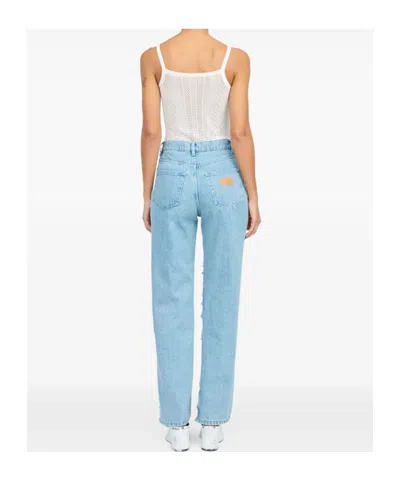 Mm6 Maison Margiela Mm6 By Maison Margiela "destroyed" Straight Jeans In Blue