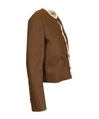 Blazé Milano Long Sleeve Casual Jacket In Brown