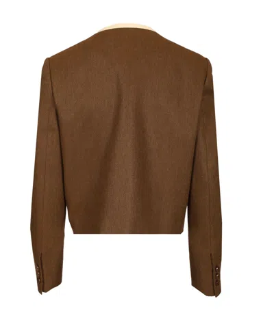 Blazé Milano Long Sleeve Casual Jacket In Brown