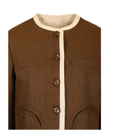 Blazé Milano Long Sleeve Casual Jacket In Brown
