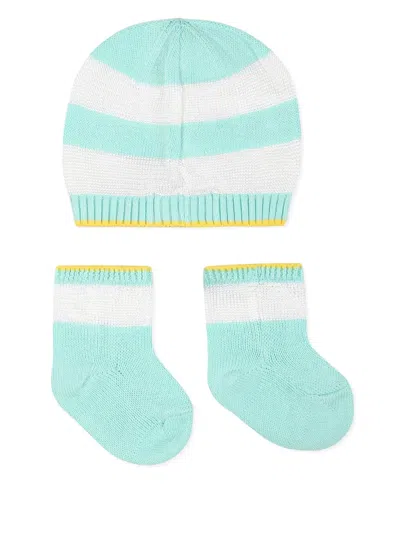 HAPPY Z字形图案套头帽套装