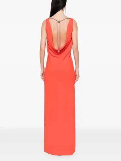 Max Mara Pianoforte Sleeveless Open-back Dress In Red
