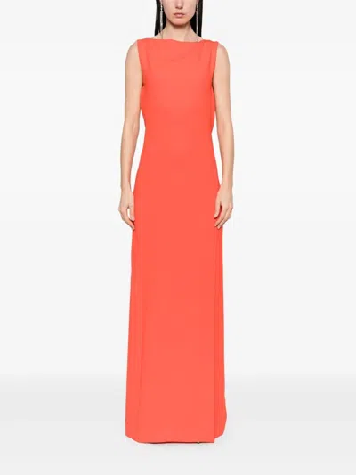Max Mara Pianoforte Sleeveless Open-back Dress In Red
