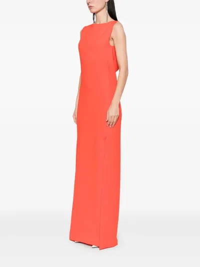 Max Mara Pianoforte Sleeveless Open-back Dress In Red