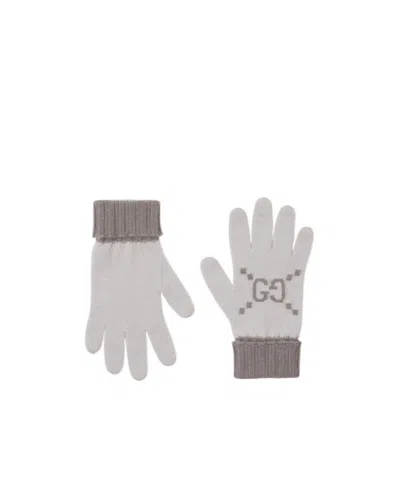 Gucci Jacquard Gloves In Grey