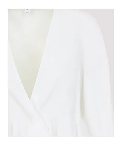 Alaïa Flared Long-sleeved Shirt In White