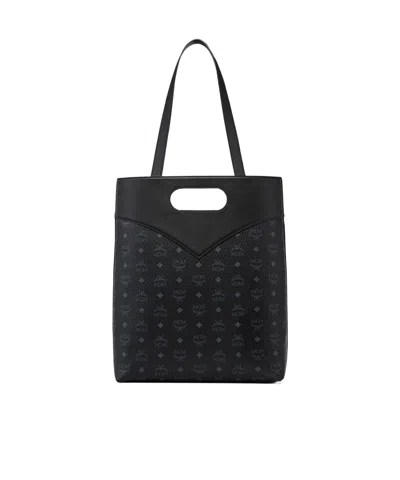 Mcm Double-handle Handbag In Black