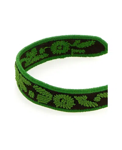 Prada Bracciale Bicolor In Pelle Scamosciata E Tessuto Donna In Green