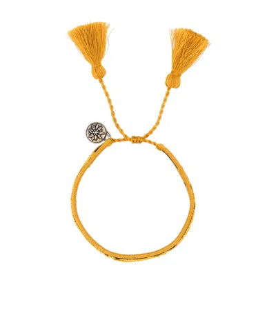 Prada Bracciale Bicolor In Pelle Scamosciata E Tessuto Donna In Yellow