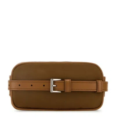 Prada Biscuit Re-nylon Belt Bag With Tassel Detail In Brown