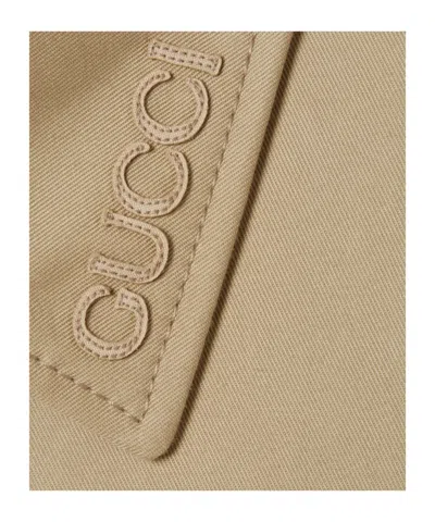 Gucci Women Beige Drill Overcoat In Brown