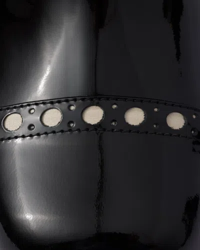 Prada Black Leather Ankle Boots In Black