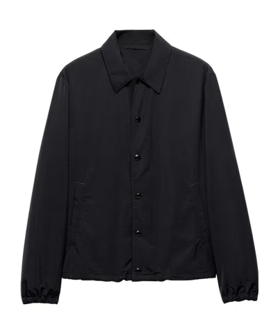 Prada Camicia In Lino Nero Uomo In Black