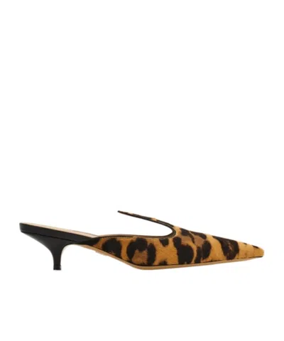 Ferragamo Printed Calf Hair Dorye Mules In Animal Print