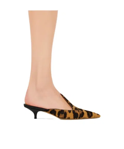 Ferragamo Printed Calf Hair Dorye Mules In Animal Print