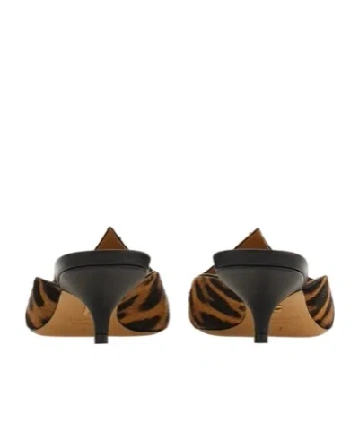 Ferragamo Printed Calf Hair Dorye Mules In Animal Print