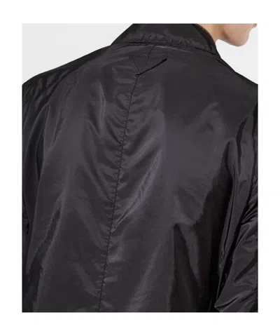 Prada Single-breasted Re-nylon Jacket In Black