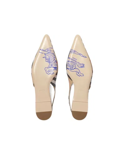Burberry Check Birdie Slingback Ballerina Flats Women In Multi