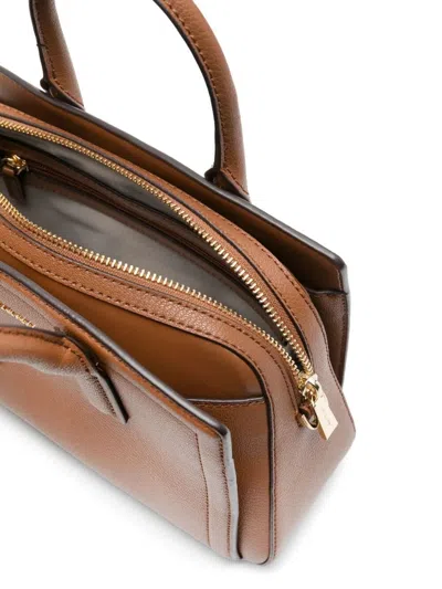Michael Michael Kors Brown Handbag With Metallic Lettering Logo And Pendant