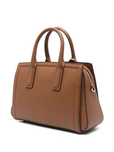 Michael Michael Kors Brown Handbag With Metallic Lettering Logo And Pendant