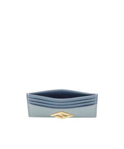 Fendi Ff Diamonds Card Case In Light Blue