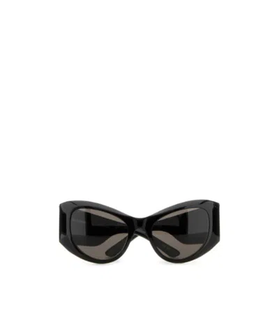 Balenciaga Black Acetate Sunglasses In Black