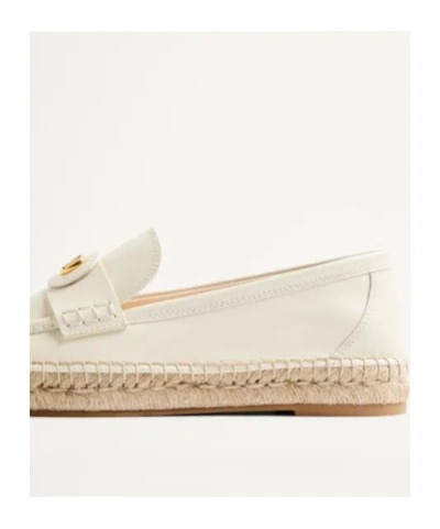 Valentino Garavani White Leather Vlogo Signature Espadrilles