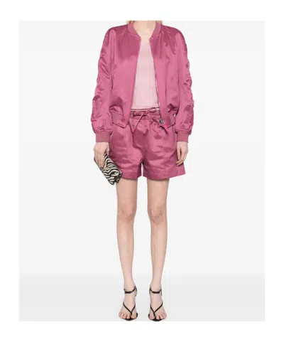 Tom Ford Shiny Rayon Satin Pj Shorts In Pink