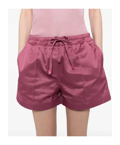 Tom Ford Shiny Rayon Satin Pj Shorts In Pink