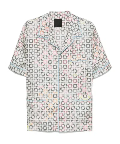 Givenchy Logo-intarsia Silk Pyjama Shirt In White