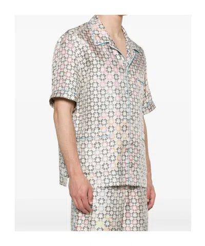 Givenchy Logo-intarsia Silk Pyjama Shirt In White