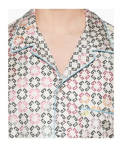 Givenchy Logo-intarsia Silk Pyjama Shirt In White