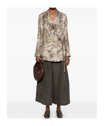 Uma Wang Khloe Jacket In Viscose And Cupro In Dirty White/gray
