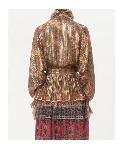 Valentino Loose Pleated Silk-blend Shirt In Neutrals