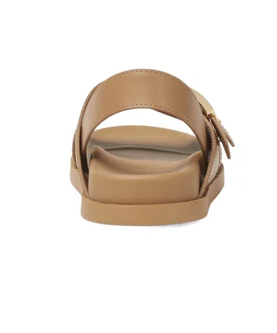 Fendi Feel Buckle-strap Leather Sandals In Light Brown