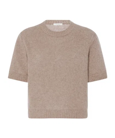The Row Short-sleeved Sweater In Ancient Sand Color