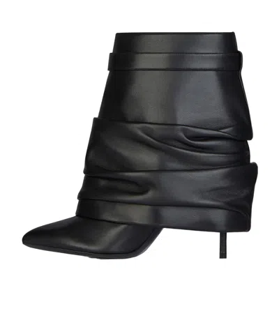Givenchy Women Black Nappa Leather Shark Lock Stiletto Ankle Boots In Multi