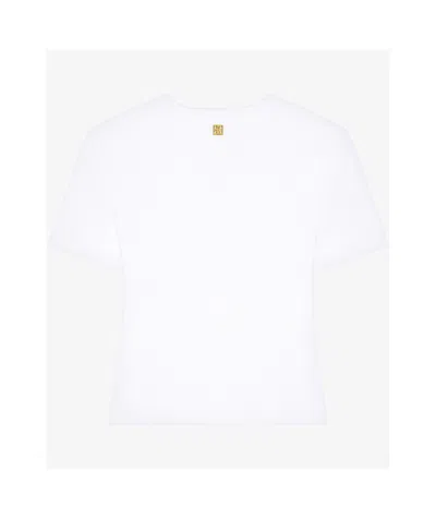 Givenchy Slim Fit T-shirt In Cotton With Laces And 4g Detail In White