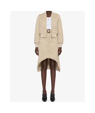 Givenchy Jupe Asymétrique En Coton Monogramme 72 In Light Beige
