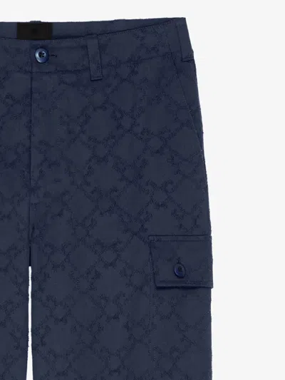 Givenchy Belt Loop Cargo Pants In Navy Blue