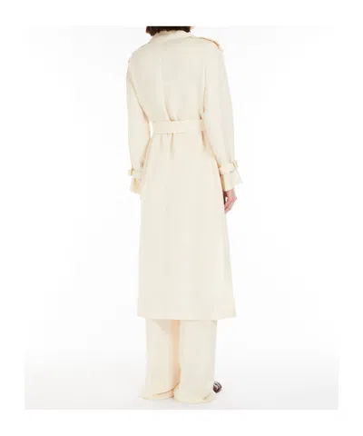 Max Mara Studio Double-breasted Belted Coat In Nude
