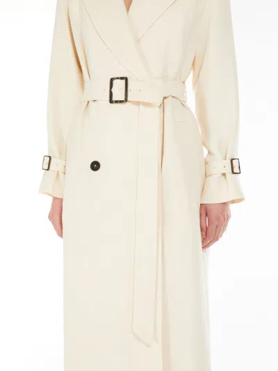 Max Mara Studio Double-breasted Belted Coat In Nude