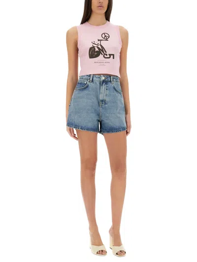 Moschino Jeans Cropped Top With Print