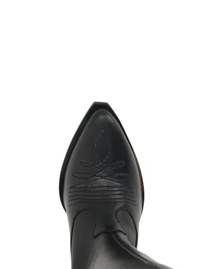 Vaquera Kitten Heel Cowboy Boot In Black