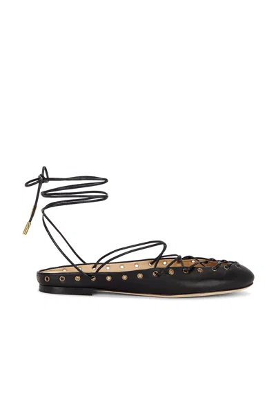 Chloé Ghillies Leather Ballerina Flat In Black