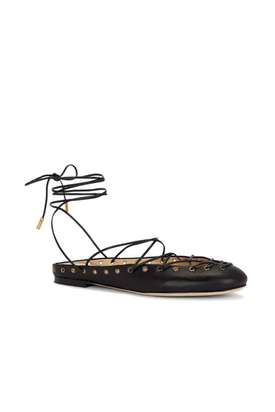 Chloé Ghillies Leather Ballerina Flat In Black