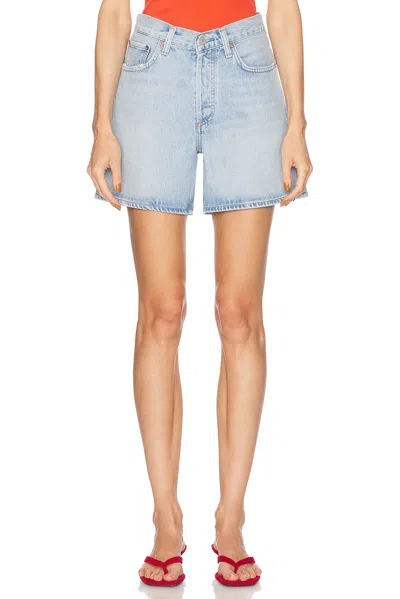 Agolde Rhoda High-rise Denim Shorts In Backbeat